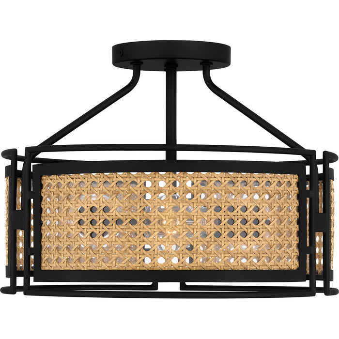 Myhouse Lighting Quoizel - PYA1714MBK - Three Light Semi Flush Mount - Priya - Matte Black