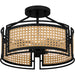 Myhouse Lighting Quoizel - PYA1714MBK - Three Light Semi Flush Mount - Priya - Matte Black