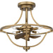 Myhouse Lighting Quoizel - QFA6156WS - Four Light Fandelier - Quoizel Fandelier - Weathered Brass