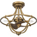 Myhouse Lighting Quoizel - QFA6156WS - Four Light Fandelier - Quoizel Fandelier - Weathered Brass