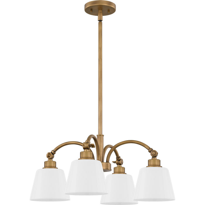 Myhouse Lighting Quoizel - QP6157WS - Four Light Chandelier - Quoizel Pendant - Weathered Brass