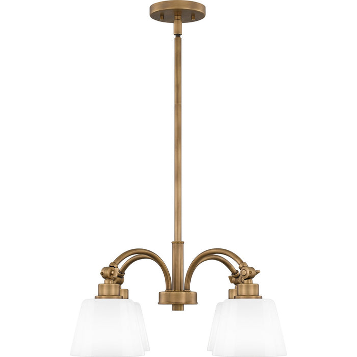 Myhouse Lighting Quoizel - QP6157WS - Four Light Chandelier - Quoizel Pendant - Weathered Brass