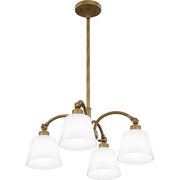 Myhouse Lighting Quoizel - QP6157WS - Four Light Chandelier - Quoizel Pendant - Weathered Brass