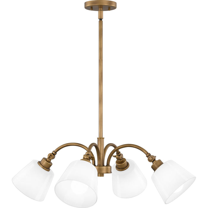 Myhouse Lighting Quoizel - QP6157WS - Four Light Chandelier - Quoizel Pendant - Weathered Brass