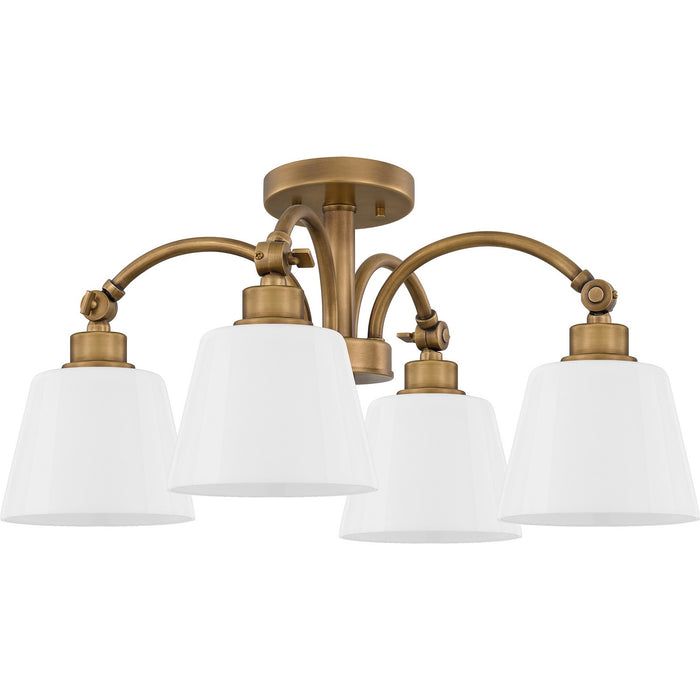 Myhouse Lighting Quoizel - QSF6157WS - Four Light Semi Flush Mount - Quoizel Semi-Flush Mount - Weathered Brass