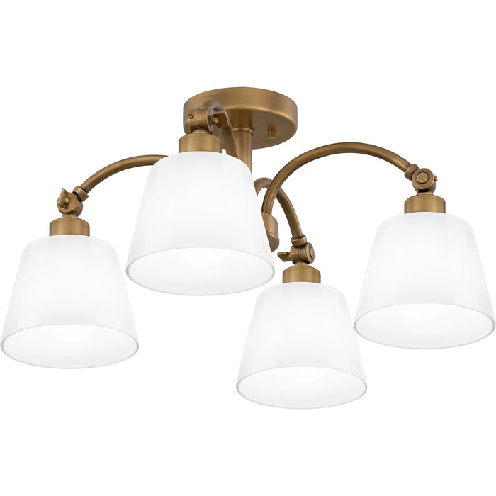 Myhouse Lighting Quoizel - QSF6157WS - Four Light Semi Flush Mount - Quoizel Semi-Flush Mount - Weathered Brass