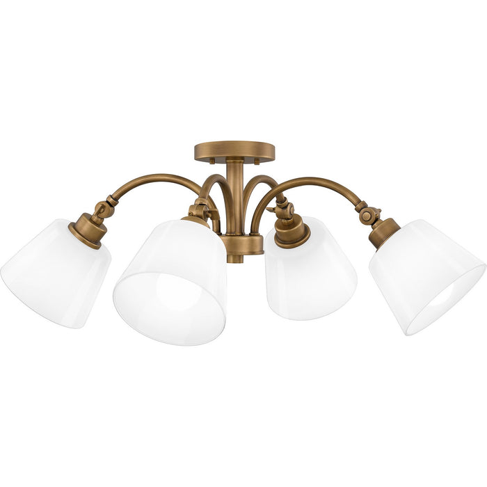 Myhouse Lighting Quoizel - QSF6157WS - Four Light Semi Flush Mount - Quoizel Semi-Flush Mount - Weathered Brass