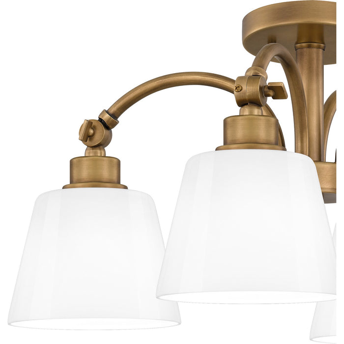 Myhouse Lighting Quoizel - QSF6157WS - Four Light Semi Flush Mount - Quoizel Semi-Flush Mount - Weathered Brass