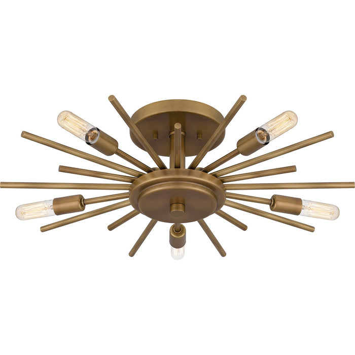 Myhouse Lighting Quoizel - QSF6158WS - Five Light Semi Flush Mount - Quoizel Semi-Flush Mount - Weathered Brass