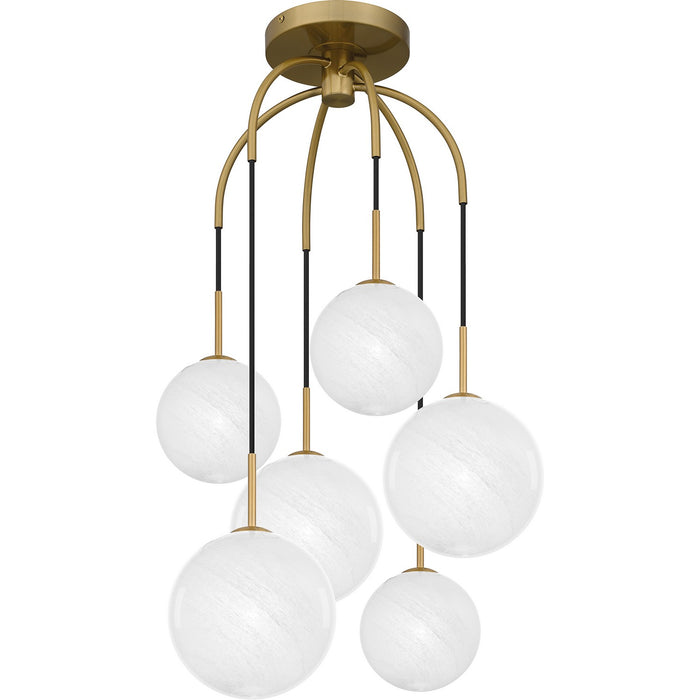 Myhouse Lighting Quoizel - QSF6198AB - Six Light Pendant - Quoizel Semi-Flush Mount - Aged Brass