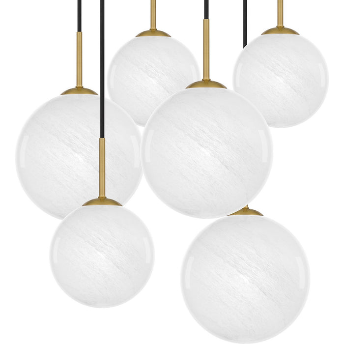 Myhouse Lighting Quoizel - QSF6198AB - Six Light Pendant - Quoizel Semi-Flush Mount - Aged Brass