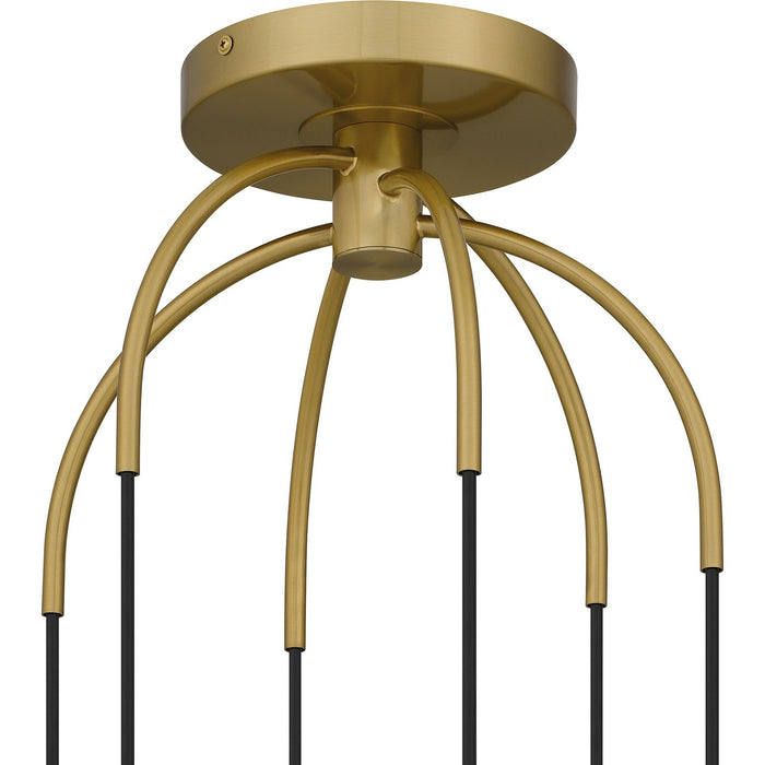 Myhouse Lighting Quoizel - QSF6198AB - Six Light Pendant - Quoizel Semi-Flush Mount - Aged Brass