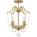 Myhouse Lighting Quoizel - SDY1716AB - Four Light Semi Flush Mount - Sunday - Aged Brass