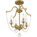 Myhouse Lighting Quoizel - SDY1716AB - Four Light Semi Flush Mount - Sunday - Aged Brass