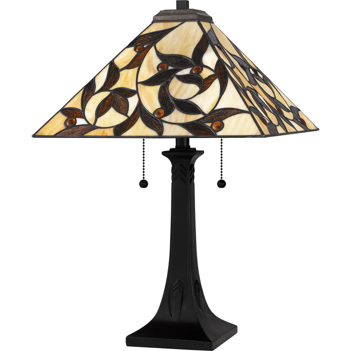 Myhouse Lighting Quoizel - TF6154MBK - Two Light Table Lamp - Tiffany - Matte Black