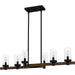 Myhouse Lighting Quoizel - TUT638MBK - Six Light Linear Chandelier - Tuthill - Matte Black