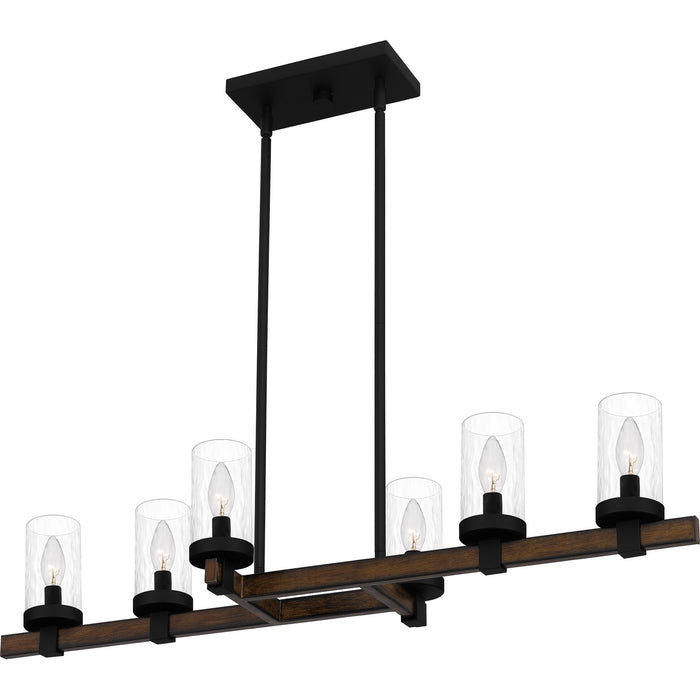 Myhouse Lighting Quoizel - TUT638MBK - Six Light Linear Chandelier - Tuthill - Matte Black