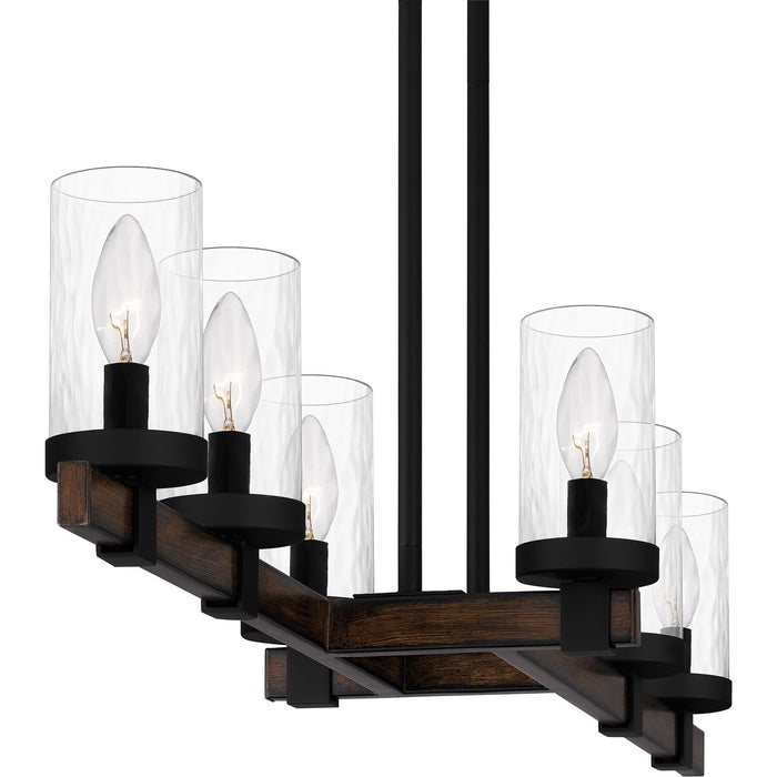 Myhouse Lighting Quoizel - TUT638MBK - Six Light Linear Chandelier - Tuthill - Matte Black