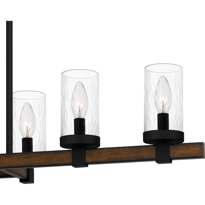 Myhouse Lighting Quoizel - TUT638MBK - Six Light Linear Chandelier - Tuthill - Matte Black