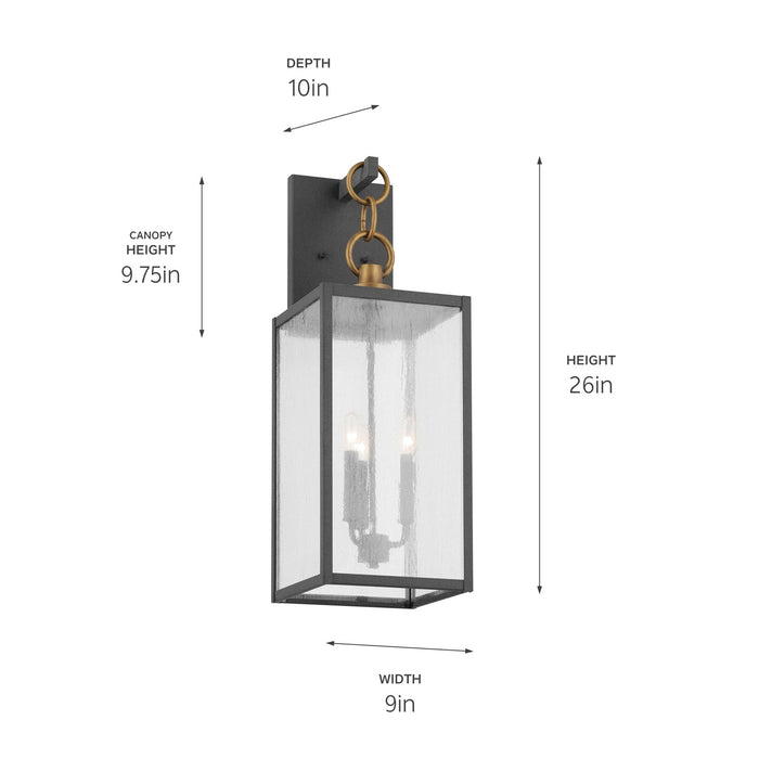 Myhouse Lighting Kichler - 59009WZC - Three Light Outdoor Wall Mount - Lahden - Weathered Zinc