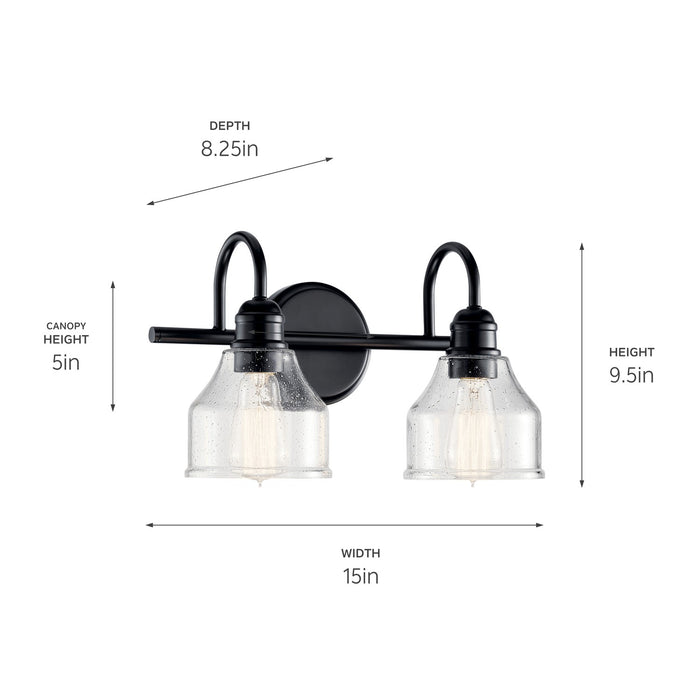 Myhouse Lighting Kichler - 45972BK - Two Light Bath - Avery - Black