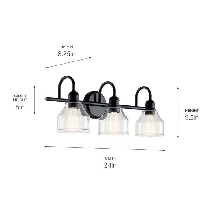 Myhouse Lighting Kichler - 45973BK - Three Light Bath - Avery - Black