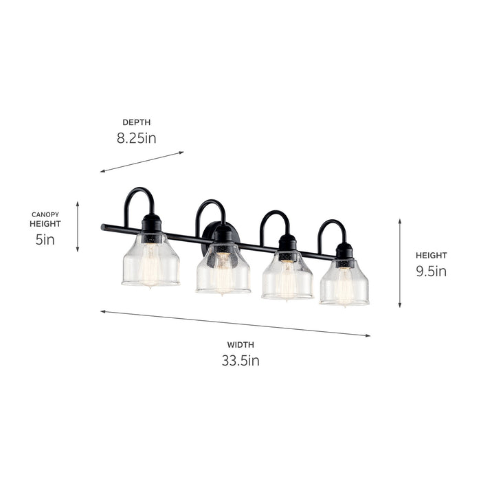 Myhouse Lighting Kichler - 45974BK - Four Light Bath - Avery - Black