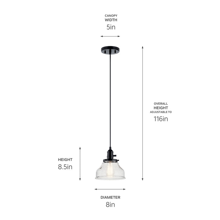 Myhouse Lighting Kichler - 43850BK - One Light Mini Pendant - Avery - Black