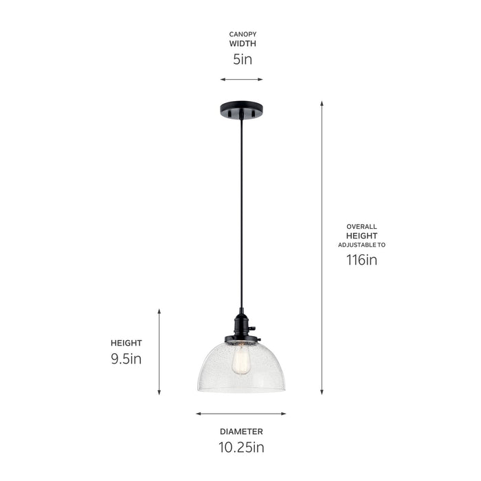 Myhouse Lighting Kichler - 43853BK - One Light Mini Pendant - Avery - Black