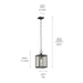 Myhouse Lighting Kichler - 59008BKT - One Light Outdoor Pendant / Semi Flush - Lahden - Black Textured