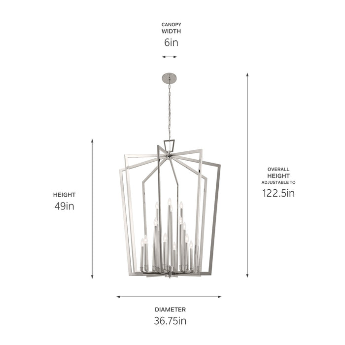 Myhouse Lighting Kichler - 43499PN - 16 Light Foyer Pendant - Abbotswell - Polished Nickel