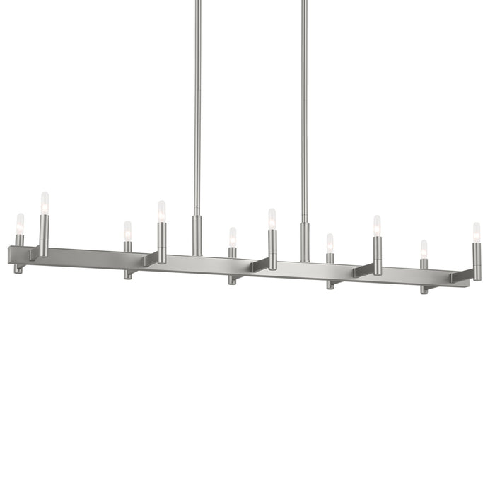 Myhouse Lighting Kichler - 52614SN - Ten Light Linear Chandelier - Erzo - Satin Nickel