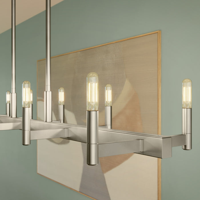 Myhouse Lighting Kichler - 52614SN - Ten Light Linear Chandelier - Erzo - Satin Nickel