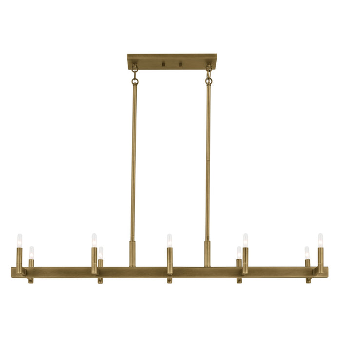 Myhouse Lighting Kichler - 52614NBR - Ten Light Linear Chandelier - Erzo - Natural Brass