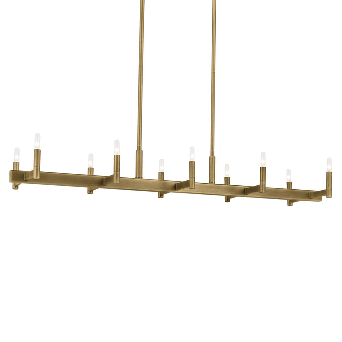 Myhouse Lighting Kichler - 52614NBR - Ten Light Linear Chandelier - Erzo - Natural Brass