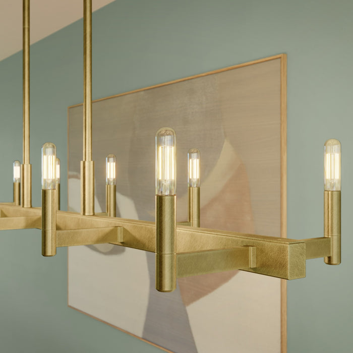 Myhouse Lighting Kichler - 52614NBR - Ten Light Linear Chandelier - Erzo - Natural Brass