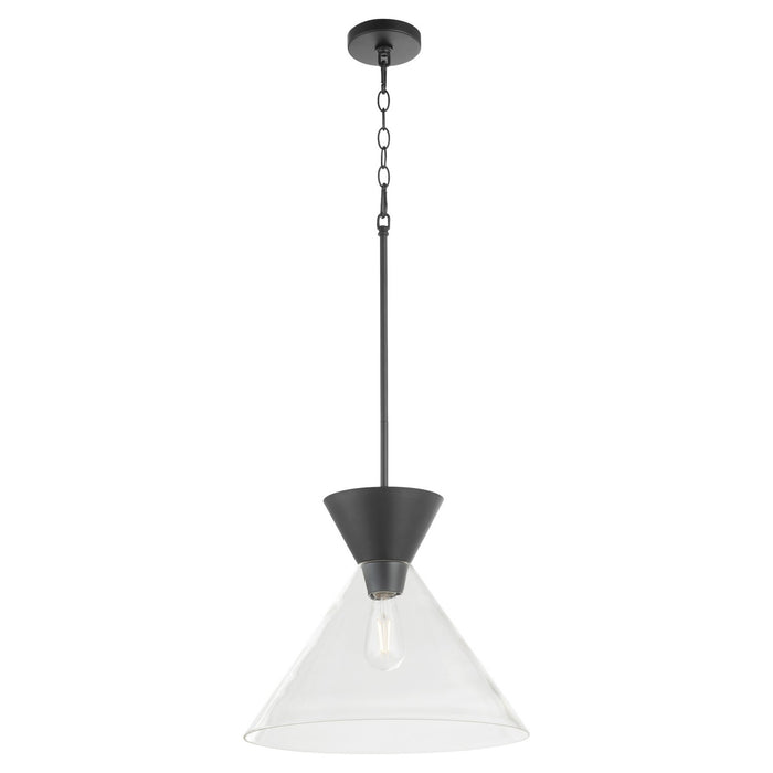 Myhouse Lighting Quorum - 8119-259 - One Light Pendant - Beldar - Matte Black w/ Clear Glass