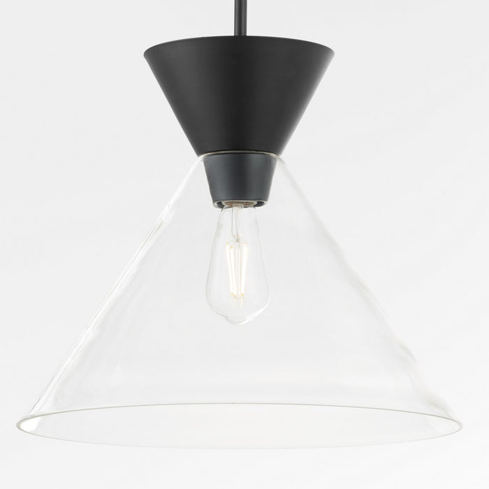 Myhouse Lighting Quorum - 8119-259 - One Light Pendant - Beldar - Matte Black w/ Clear Glass