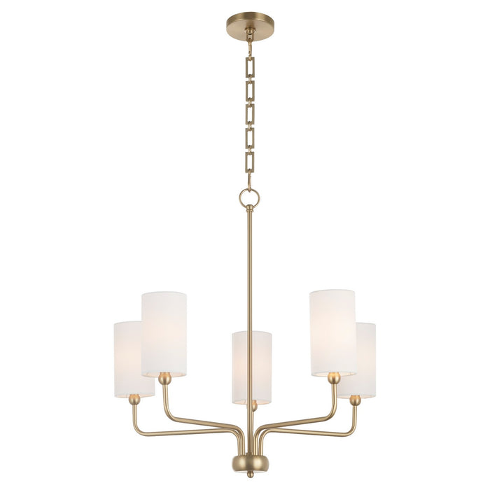 Myhouse Lighting Quorum - 698-5-80 - Five Light Chandelier - Charlotte - Aged Brass