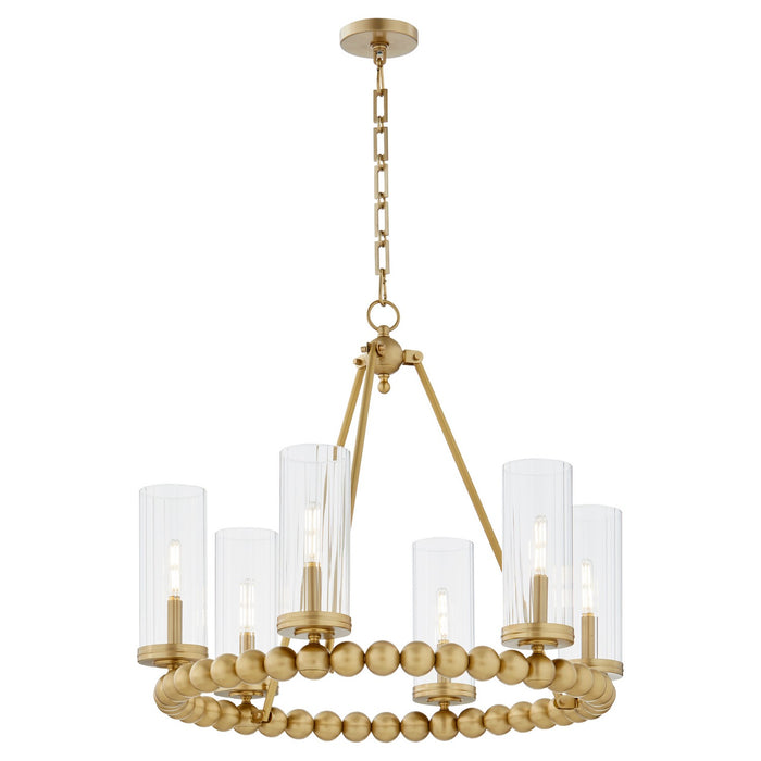 Myhouse Lighting Quorum - 661-6-80 - Six Light Chandelier - Lee Boulevard - Aged Brass