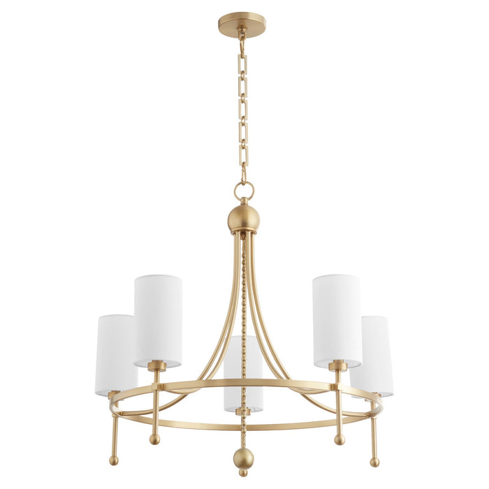 Myhouse Lighting Quorum - 664-5-80 - Five Light Chandelier - Lee Boulevard - Aged Brass