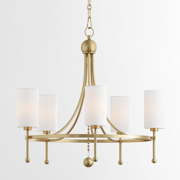 Myhouse Lighting Quorum - 664-5-80 - Five Light Chandelier - Lee Boulevard - Aged Brass