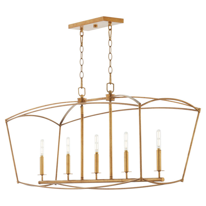 Myhouse Lighting Quorum - 6512-5-74 - Five Light Chandelier - Mantle - Gold Leaf