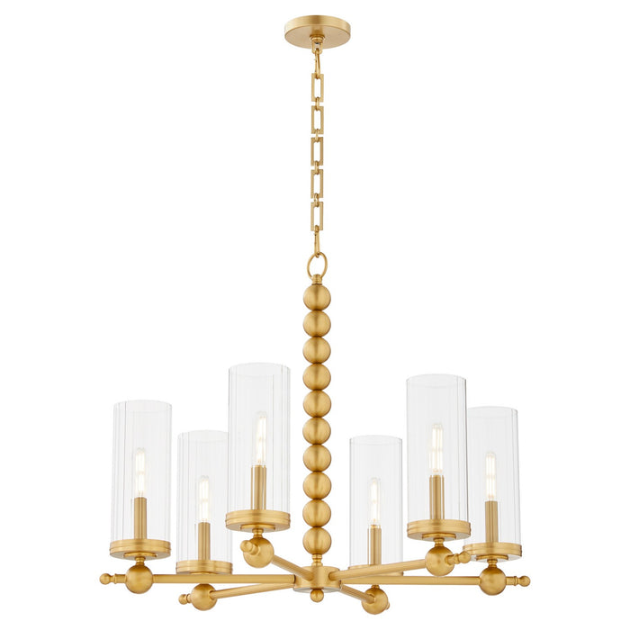 Myhouse Lighting Quorum - 660-6-80 - Six Light Chandelier - Lee Boulevard - Aged Brass