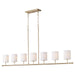 Myhouse Lighting Quorum - 647-7-80 - Seven Light Linear Chandelier - Harmony - Aged Brass