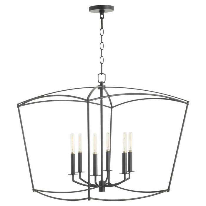 Myhouse Lighting Quorum - 6412-6-59 - Six Light Pendant - Mantle - Matte Black