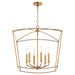 Myhouse Lighting Quorum - 6412-6-74 - Six Light Pendant - Mantle - Gold Leaf