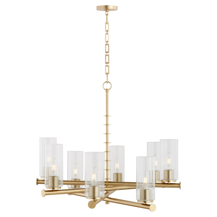 Myhouse Lighting Quorum - 641-8-80 - Eight Light Chandelier - Juniper - Aged Brass