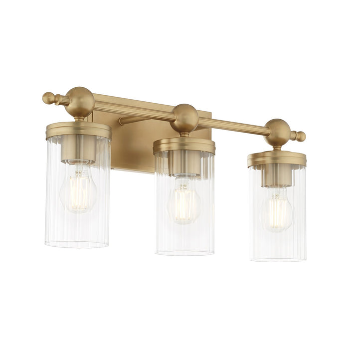 Myhouse Lighting Quorum - 560-3-80 - Three Light Vanity - Lee Boulevard - Aged Brass