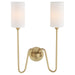 Myhouse Lighting Quorum - 597-2-80 - Two Light Wall Mount - Charlotte - Aged Brass